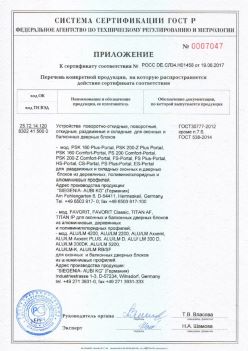 2017.06.19 Выкса - Приложение к сертификату Устройства поворотные, откидные, Siegenia-Aubi KG. ГОСТ 30777-2012